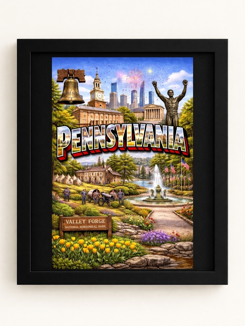 Pennsylvania Scenic Art Print - Black Framed Wall Art